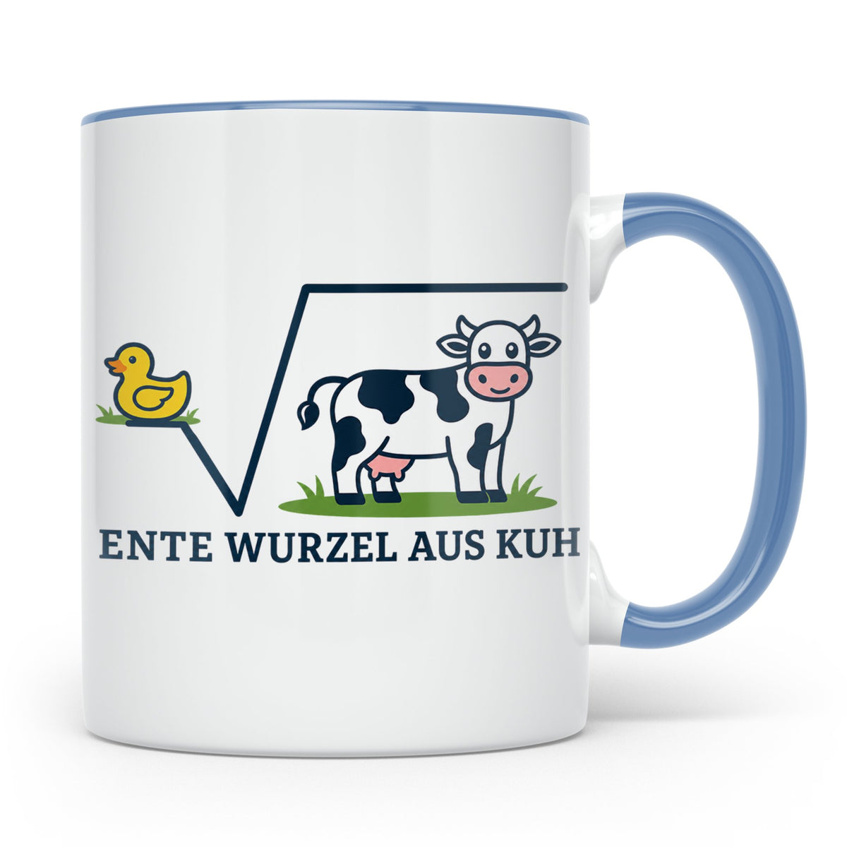 Ente Wurzel aus Kuh Tasse lustig für Mathematiker & Nerds |  – Blau [farbe:blau]