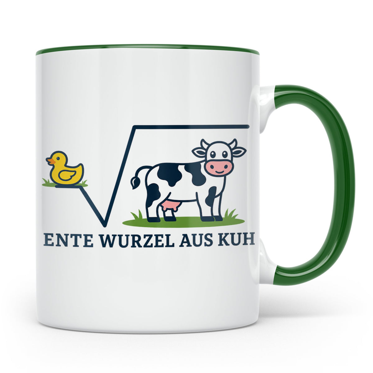 Ente Wurzel aus Kuh Tasse lustig für Mathematiker & Nerds |  – Grün [farbe:grün]