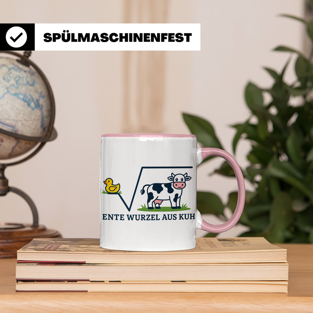 Ente Wurzel aus Kuh Tasse lustig für Mathematiker & Nerds |  – Rosa [farbe:rosa]