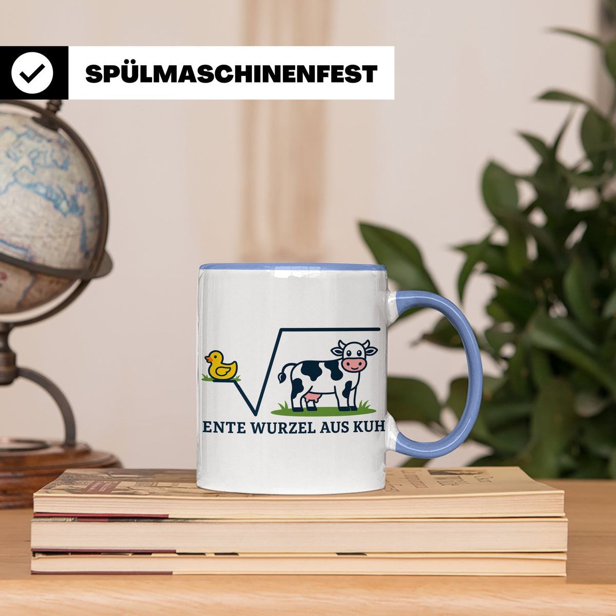 Ente Wurzel aus Kuh Tasse lustig für Mathematiker & Nerds |  – Blau [farbe:blau]