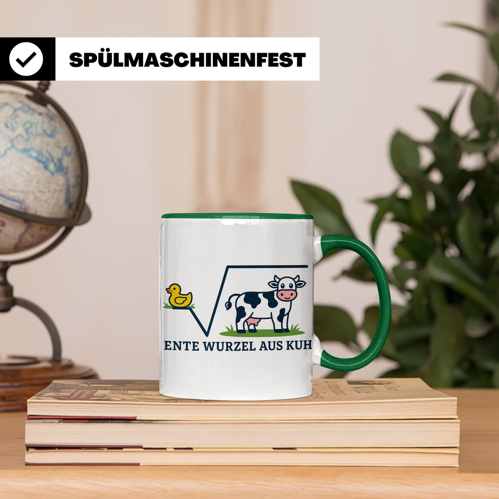 Ente Wurzel aus Kuh Tasse lustig für Mathematiker & Nerds |  – Grün [farbe:grün]