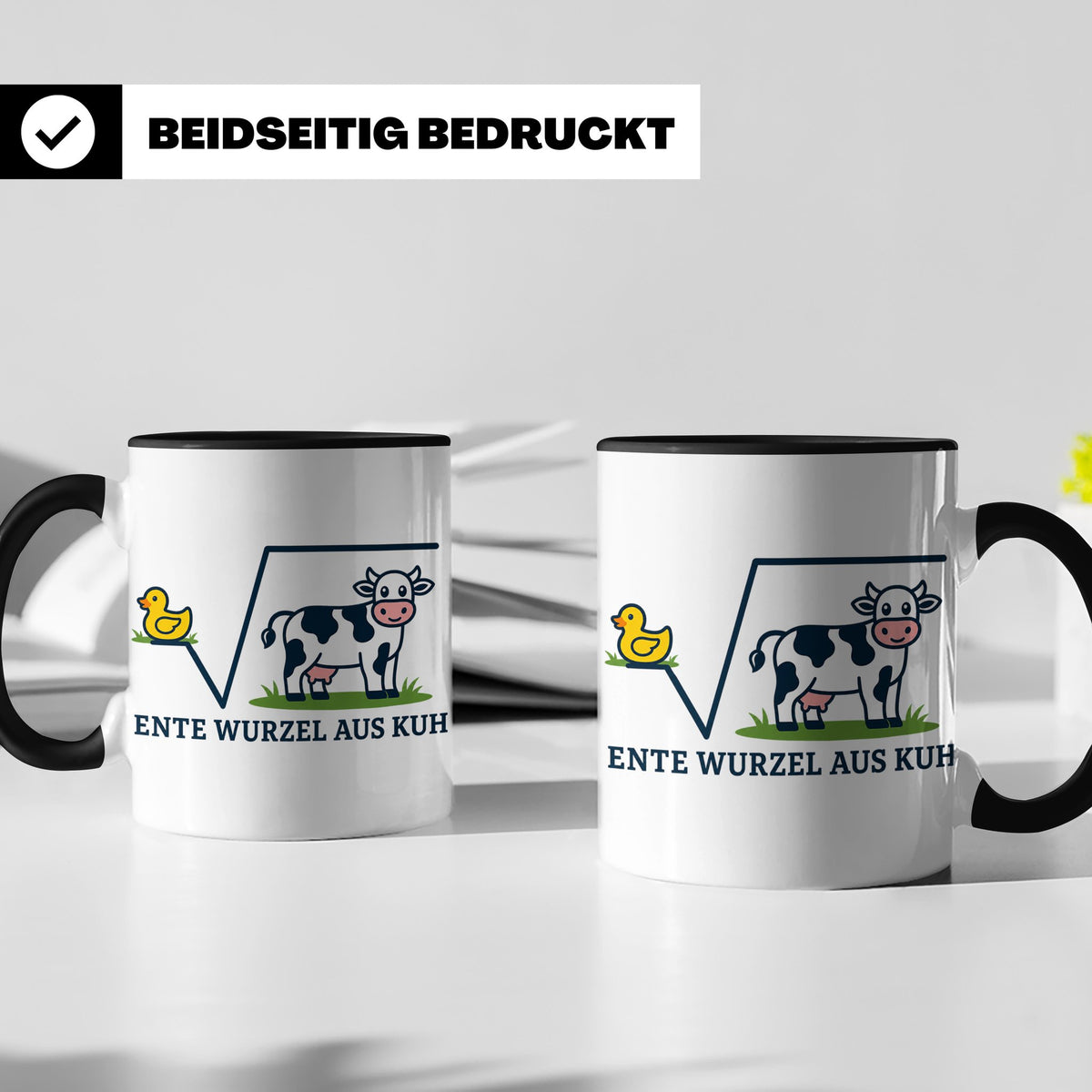 Ente Wurzel aus Kuh Tasse lustig für Mathematiker & Nerds |  – Schwarz [farbe:schwarz]
