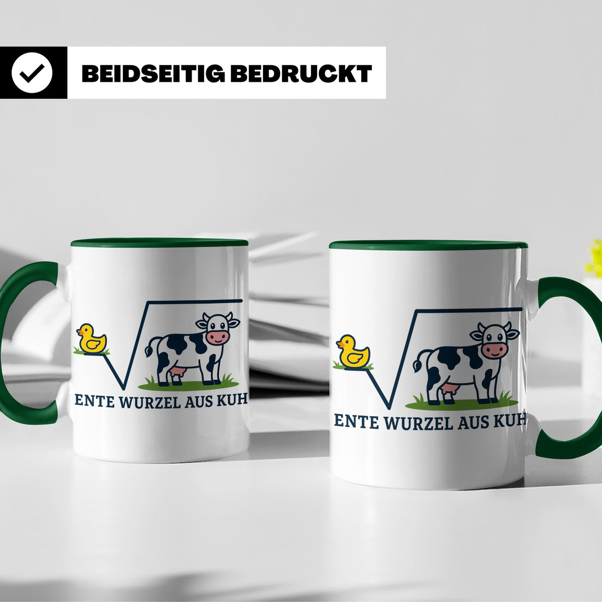 Ente Wurzel aus Kuh Tasse lustig für Mathematiker & Nerds |  – Grün [farbe:grün]