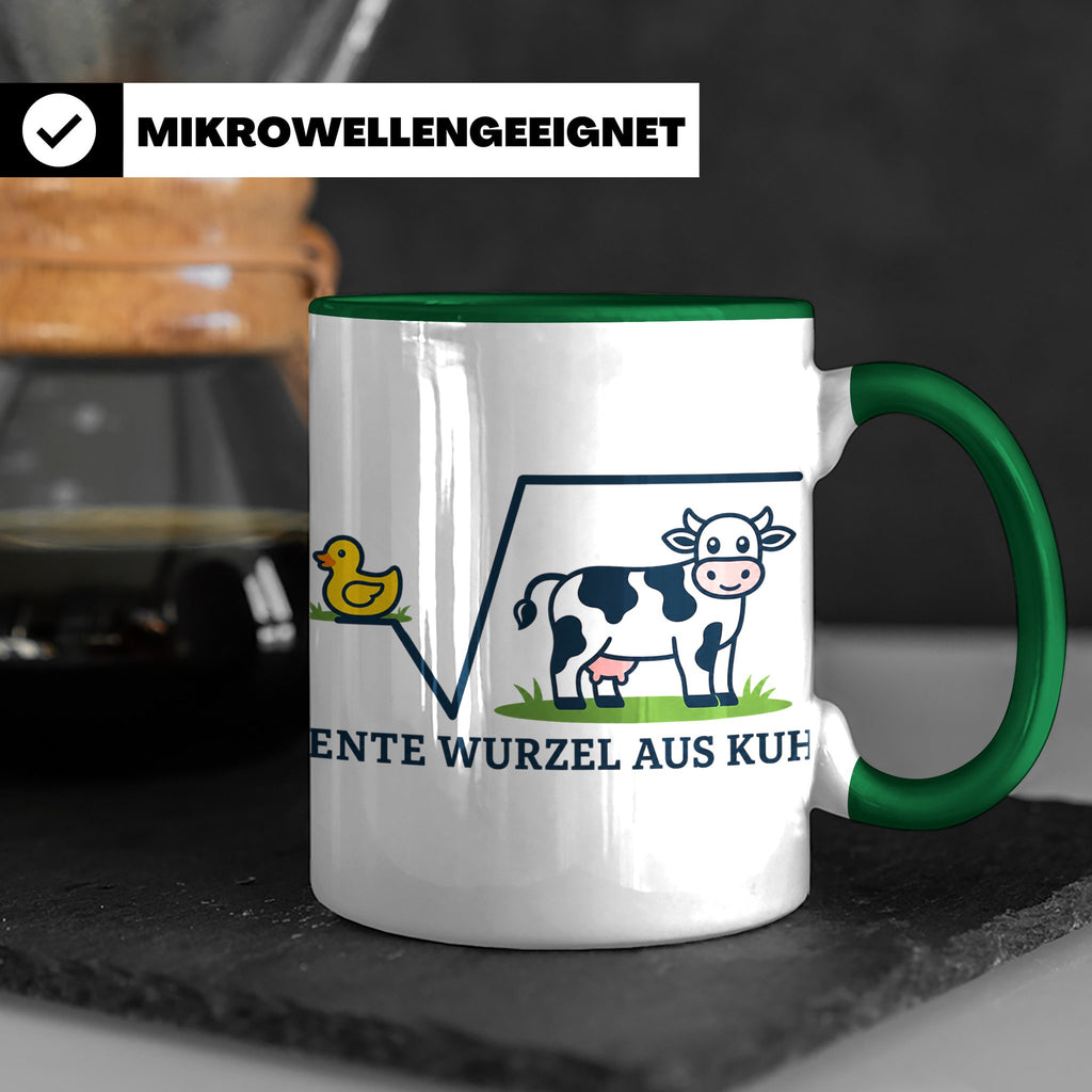 Ente Wurzel aus Kuh Tasse lustig für Mathematiker & Nerds |  – Grün [farbe:grün]