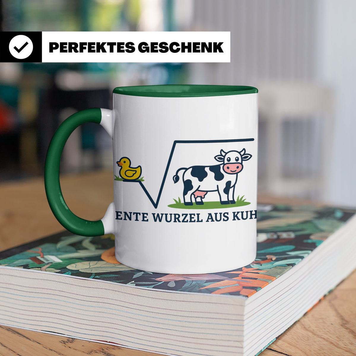 Ente Wurzel aus Kuh Tasse lustig für Mathematiker & Nerds |  – Grün [farbe:grün]