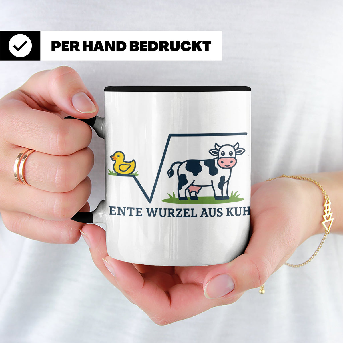 Ente Wurzel aus Kuh Tasse lustig für Mathematiker & Nerds |  – Schwarz [farbe:schwarz]