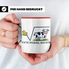 Ente Wurzel aus Kuh Tasse lustig für Mathematiker & Nerds |  – Rot [farbe:rot]