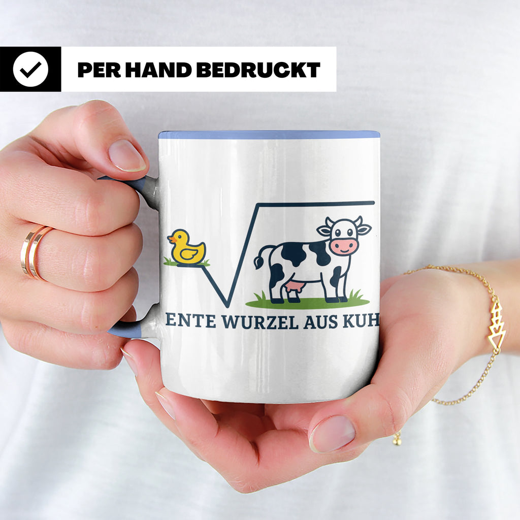 Ente Wurzel aus Kuh Tasse lustig für Mathematiker & Nerds |  – Blau [farbe:blau]