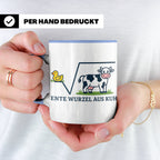Ente Wurzel aus Kuh Tasse lustig für Mathematiker & Nerds |  – Blau [farbe:blau]