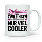 Stiefmama Zwillinge Tasse - Viel Cooler Spruch Geschenkidee  – Weiß [farbe:weiß]