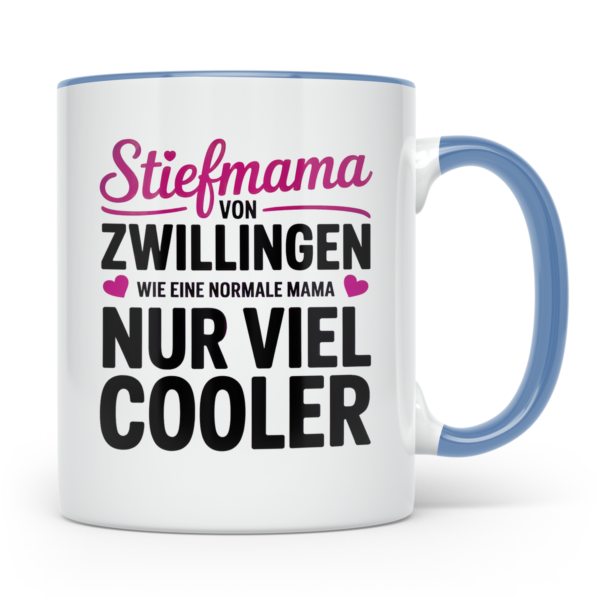 Stiefmama Zwillinge Tasse - Viel Cooler Spruch Geschenkidee  – Blau [farbe:blau]