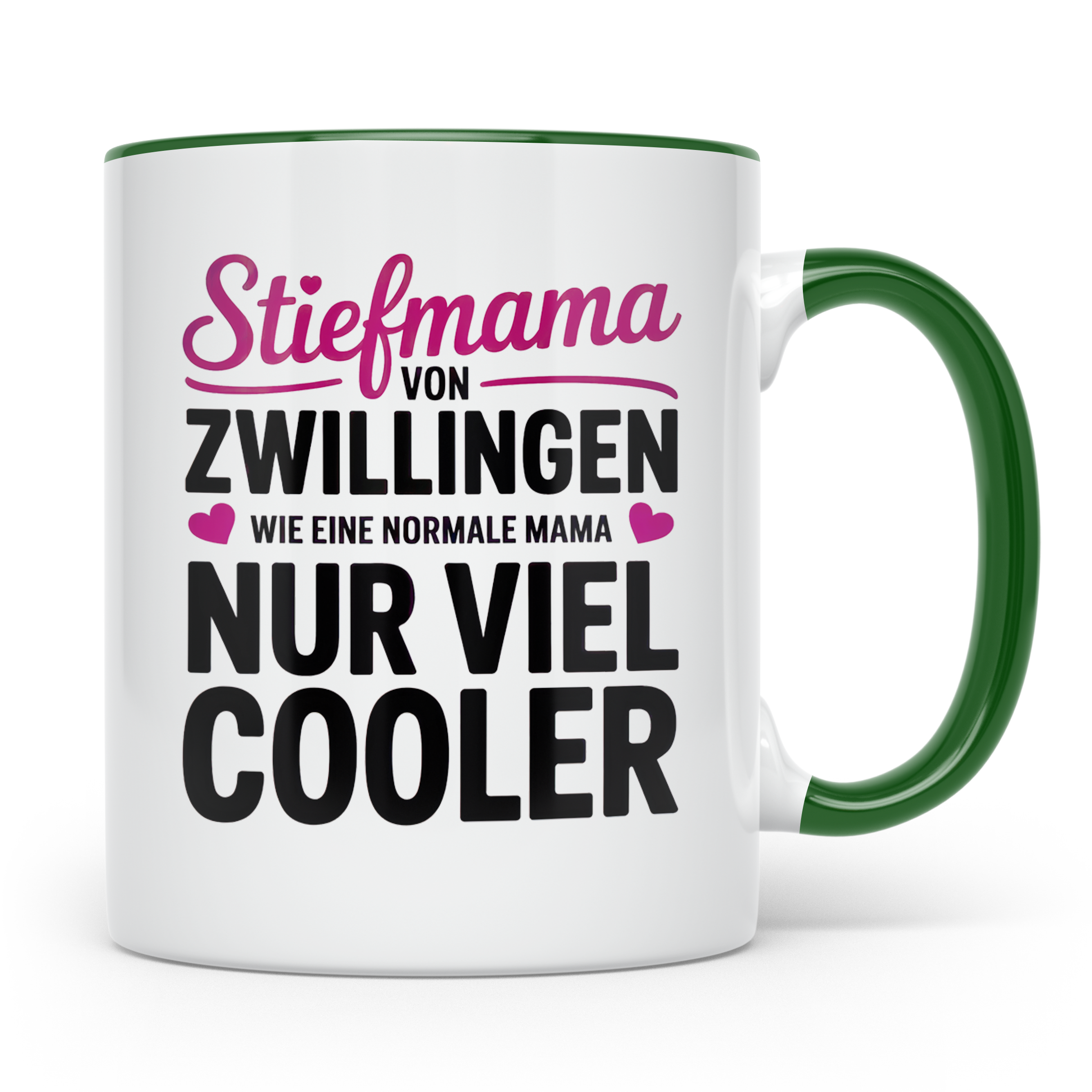 Stiefmama Zwillinge Tasse - Viel Cooler Spruch Geschenkidee  – Grün [farbe:grün]