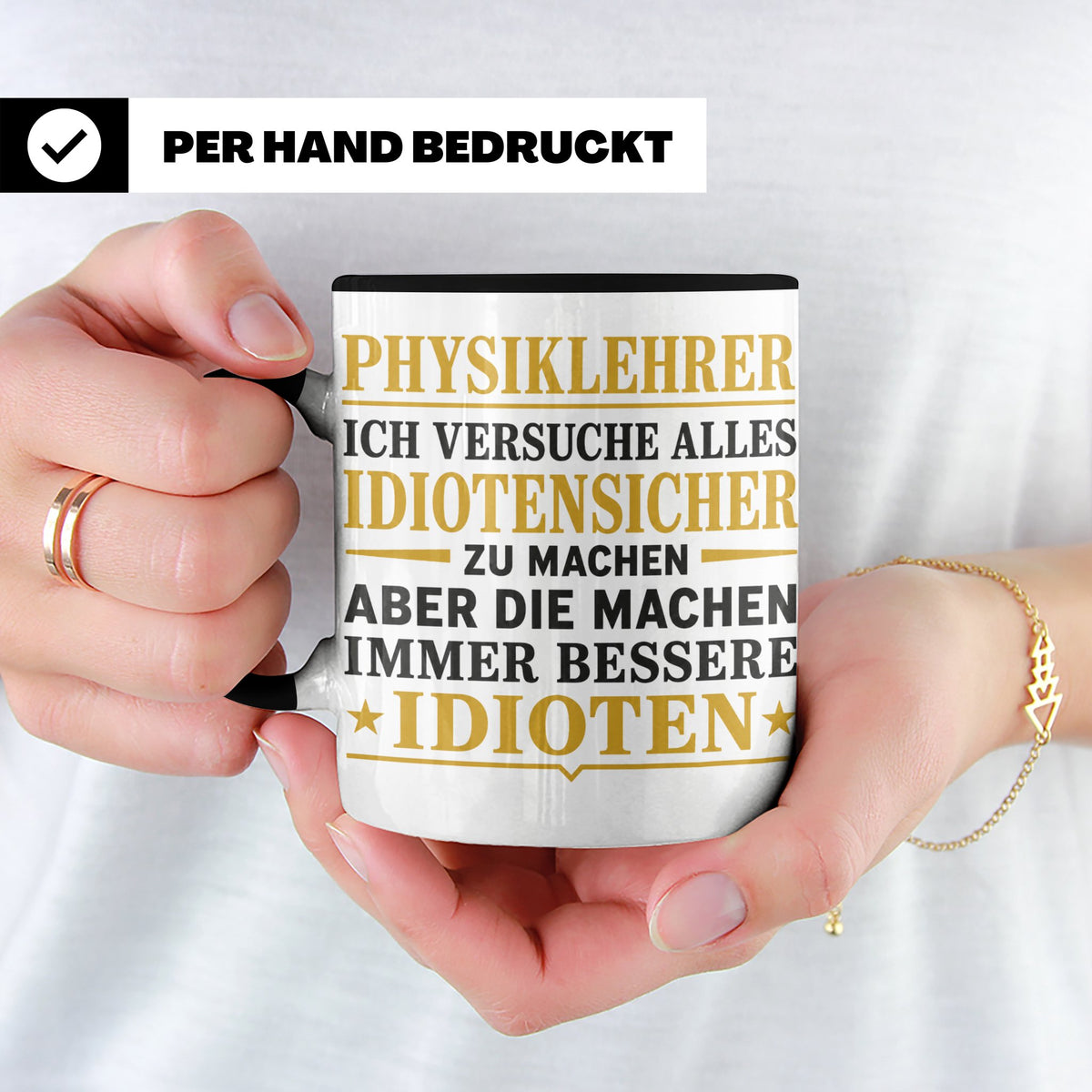 Physiklehrer Tasse mit Spruch Bessere Idioten | Geschenkidee – Schwarz [farbe:schwarz]