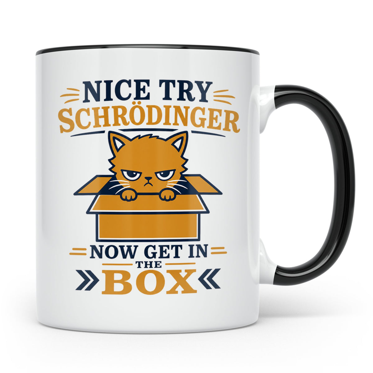 Schrödingers Katze Tasse lustig mit Spruch, Geschenk für Phy – Schwarz [farbe:schwarz]