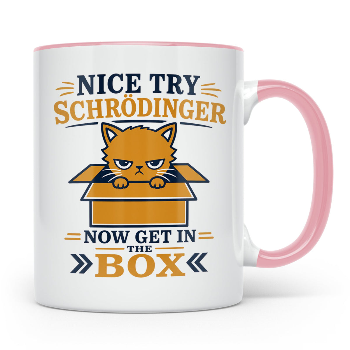 Schrödingers Katze Tasse lustig mit Spruch, Geschenk für Phy – Rosa [farbe:rosa]