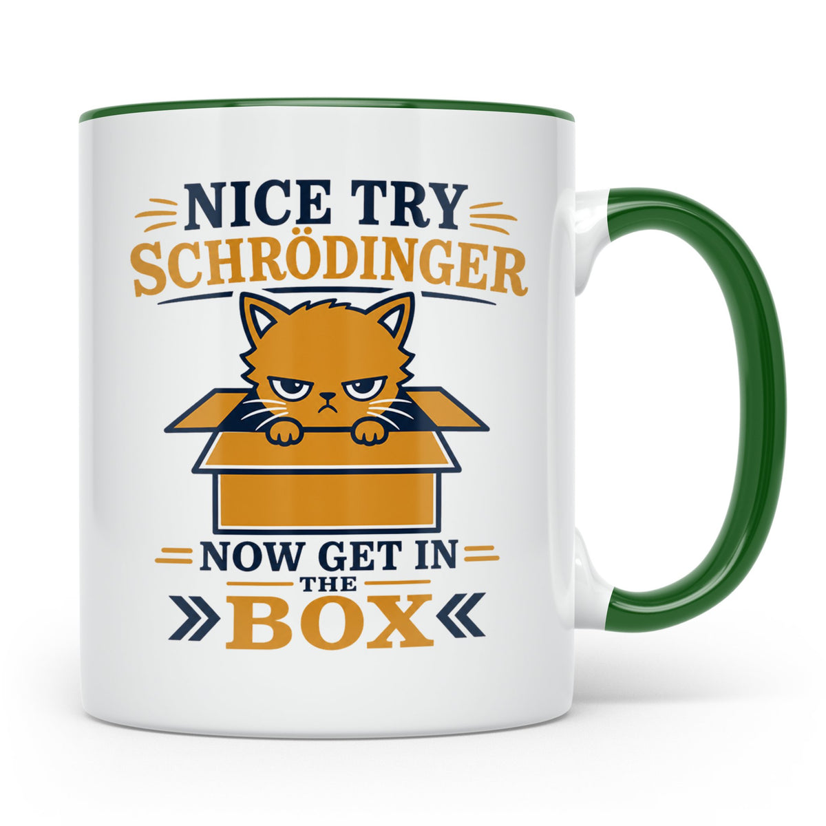Schrödingers Katze Tasse lustig mit Spruch, Geschenk für Phy – Grün [farbe:grün]