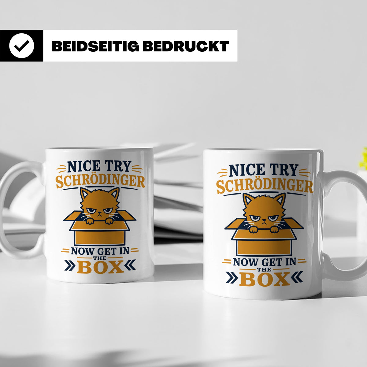 Schrödingers Katze Tasse lustig mit Spruch, Geschenk für Phy – Weiß [farbe:weiß]