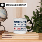 Mathematik Tasse mit Spruch 87 Äpfel | Geschenk für Matheleh – Schwarz [farbe:schwarz]