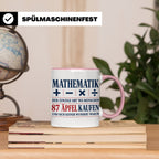 Mathematik Tasse mit Spruch 87 Äpfel | Geschenk für Matheleh – Rosa [farbe:rosa]