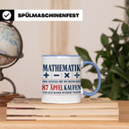 Mathematik Tasse mit Spruch 87 Äpfel | Geschenk für Matheleh – Blau [farbe:blau]