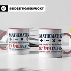 Mathematik Tasse mit Spruch 87 Äpfel | Geschenk für Matheleh – Rosa [farbe:rosa]