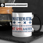 Mathematik Tasse mit Spruch 87 Äpfel | Geschenk für Matheleh – Schwarz [farbe:schwarz]