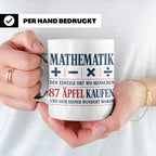 Mathematik Tasse mit Spruch 87 Äpfel | Geschenk für Matheleh – Weiß [farbe:weiß]