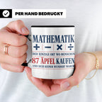 Mathematik Tasse mit Spruch 87 Äpfel | Geschenk für Matheleh – Schwarz [farbe:schwarz]