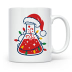Chemiker Tasse Weihnachten lustig mit Erlenmeyerkolben & Lic – Weiß [farbe:weiß]