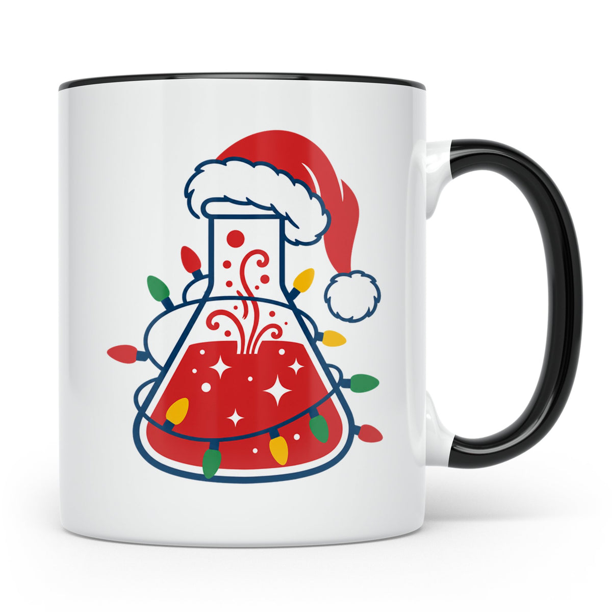 Chemiker Tasse Weihnachten lustig mit Erlenmeyerkolben & Lic – Schwarz [farbe:schwarz]
