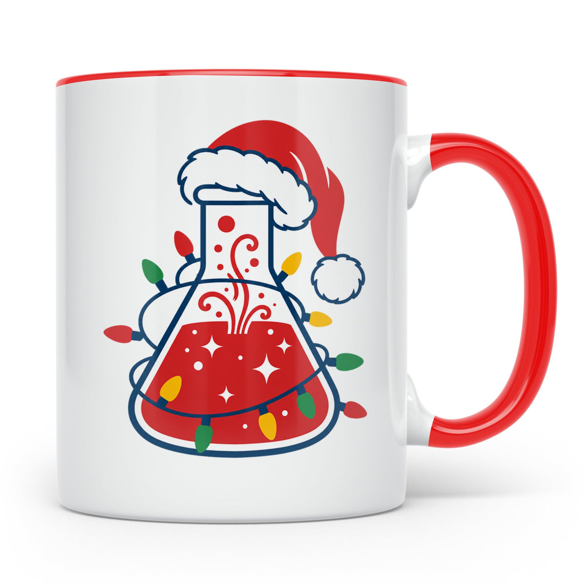 Chemiker Tasse Weihnachten lustig mit Erlenmeyerkolben & Lic – Rot [farbe:rot]