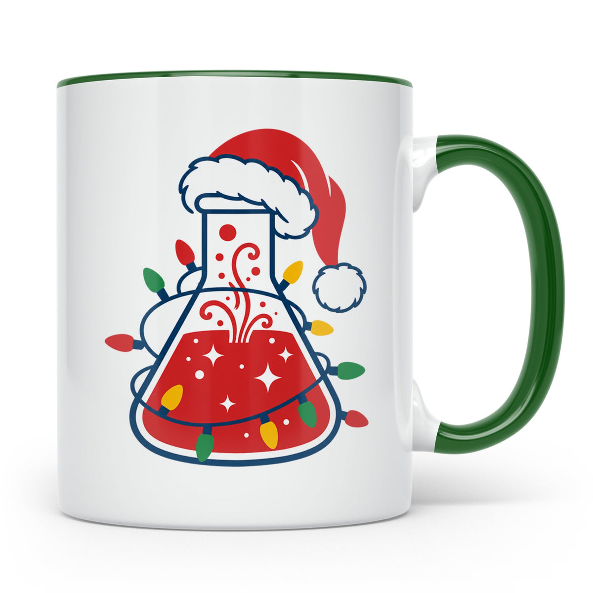 Chemiker Tasse Weihnachten lustig mit Erlenmeyerkolben & Lic – Grün [farbe:grün]