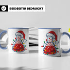 Chemiker Tasse Weihnachten lustig mit Erlenmeyerkolben & Lic – Blau [farbe:blau]