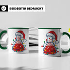 Chemiker Tasse Weihnachten lustig mit Erlenmeyerkolben & Lic – Grün [farbe:grün]