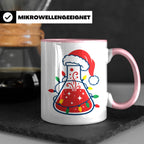 Chemiker Tasse Weihnachten lustig mit Erlenmeyerkolben & Lic – Rosa [farbe:rosa]