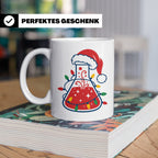 Chemiker Tasse Weihnachten lustig mit Erlenmeyerkolben & Lic – Weiß [farbe:weiß]