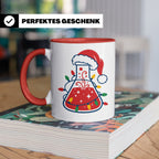 Chemiker Tasse Weihnachten lustig mit Erlenmeyerkolben & Lic – Rot [farbe:rot]