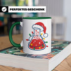 Chemiker Tasse Weihnachten lustig mit Erlenmeyerkolben & Lic – Grün [farbe:grün]