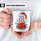 Chemiker Tasse Weihnachten lustig mit Erlenmeyerkolben & Lic – Blau [farbe:blau]