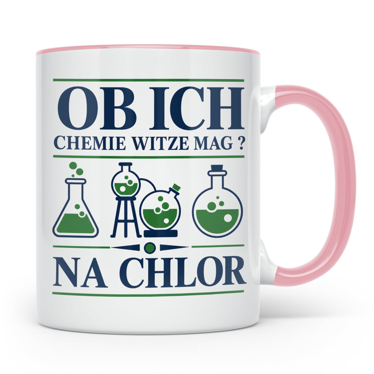 Chemiker Tasse mit Spruch Na Chlor lustig Chemie Witz Kaffee – Rosa [farbe:rosa]