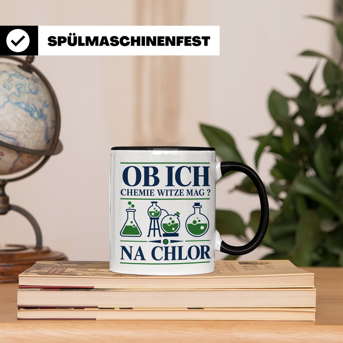 Chemiker Tasse mit Spruch Na Chlor lustig Chemie Witz Kaffee – Schwarz [farbe:schwarz]