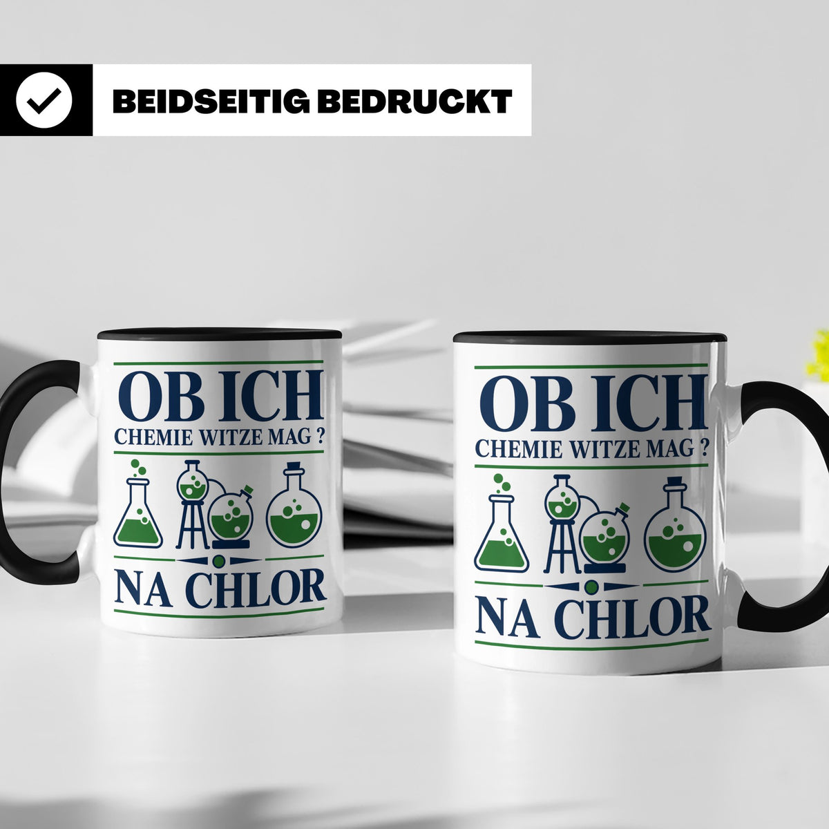 Chemiker Tasse mit Spruch Na Chlor lustig Chemie Witz Kaffee – Schwarz [farbe:schwarz]