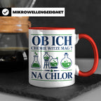 Chemiker Tasse mit Spruch Na Chlor lustig Chemie Witz Kaffee – Rot [farbe:rot]