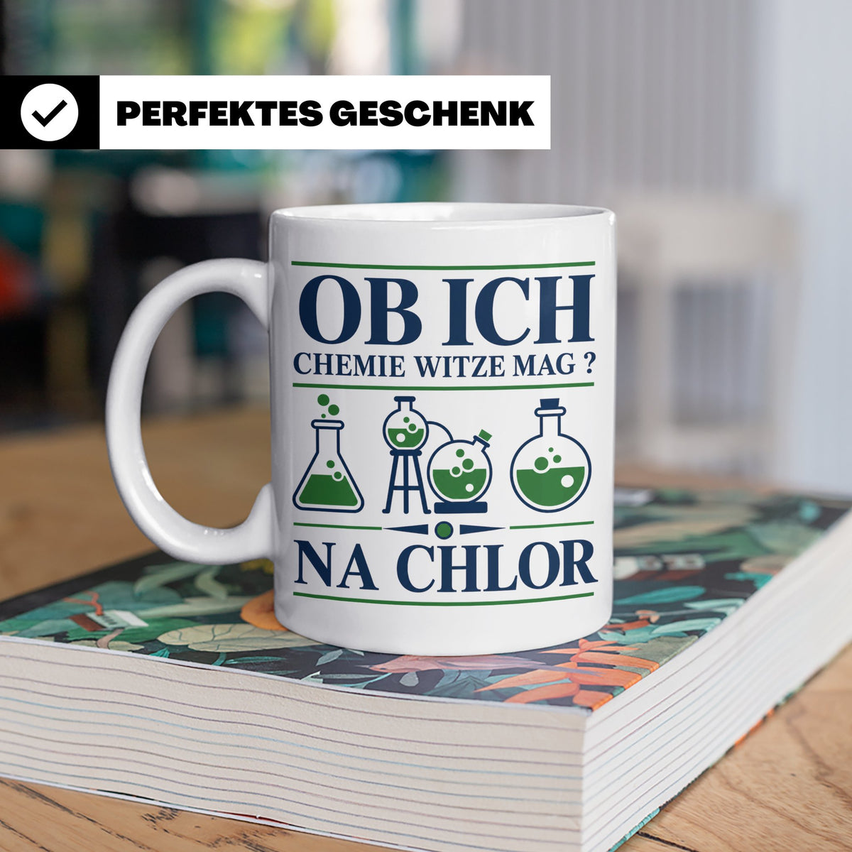 Chemiker Tasse mit Spruch Na Chlor lustig Chemie Witz Kaffee – Weiß [farbe:weiß]