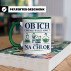 Chemiker Tasse mit Spruch Na Chlor lustig Chemie Witz Kaffee – Grün [farbe:grün]