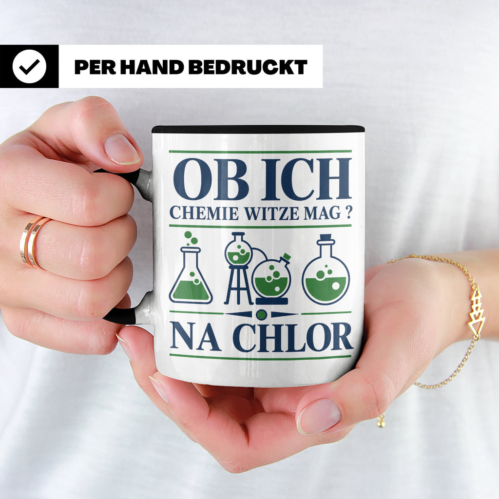 Chemiker Tasse mit Spruch Na Chlor lustig Chemie Witz Kaffee – Schwarz [farbe:schwarz]
