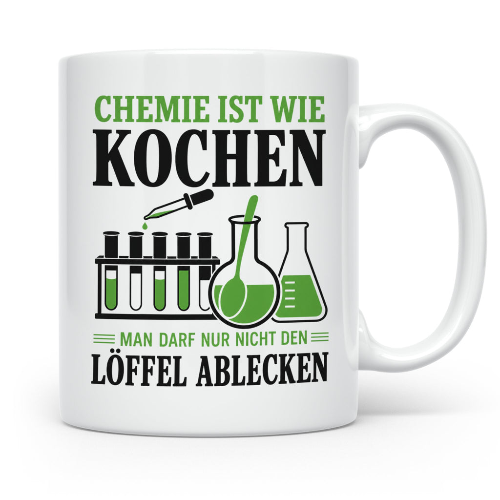 Chemiker Tasse mit Spruch Chemie ist wie Kochen lustig | Ges – Weiß [farbe:weiß]