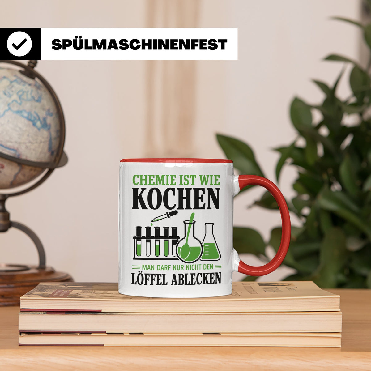 Chemiker Tasse mit Spruch Chemie ist wie Kochen lustig | Ges – Rot [farbe:rot]