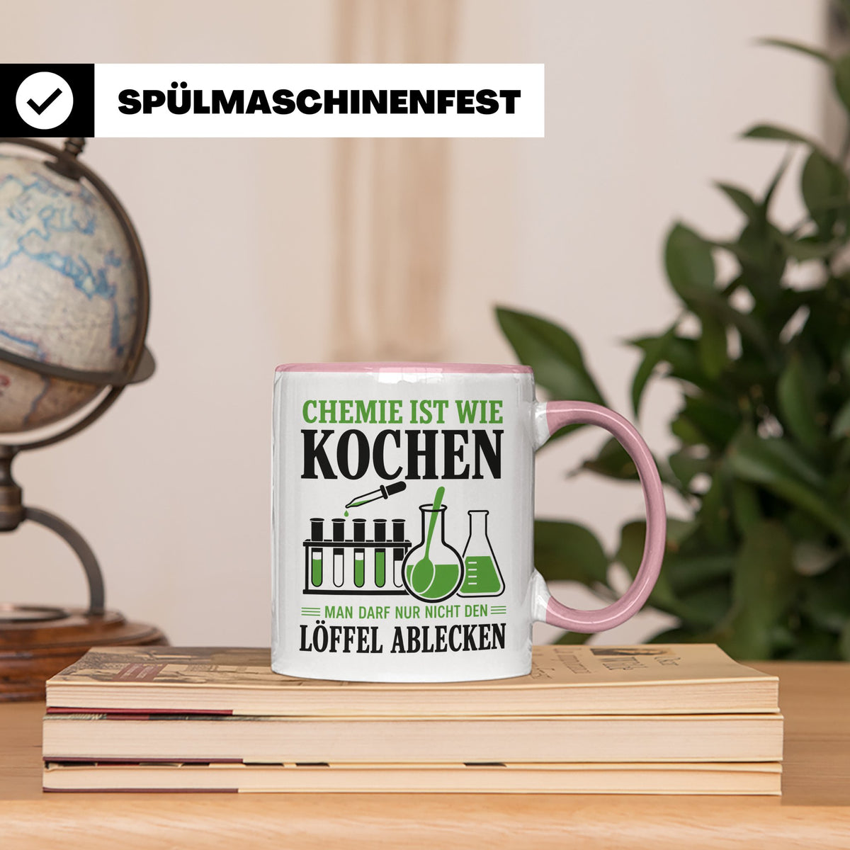 Chemiker Tasse mit Spruch Chemie ist wie Kochen lustig | Ges – Rosa [farbe:rosa]