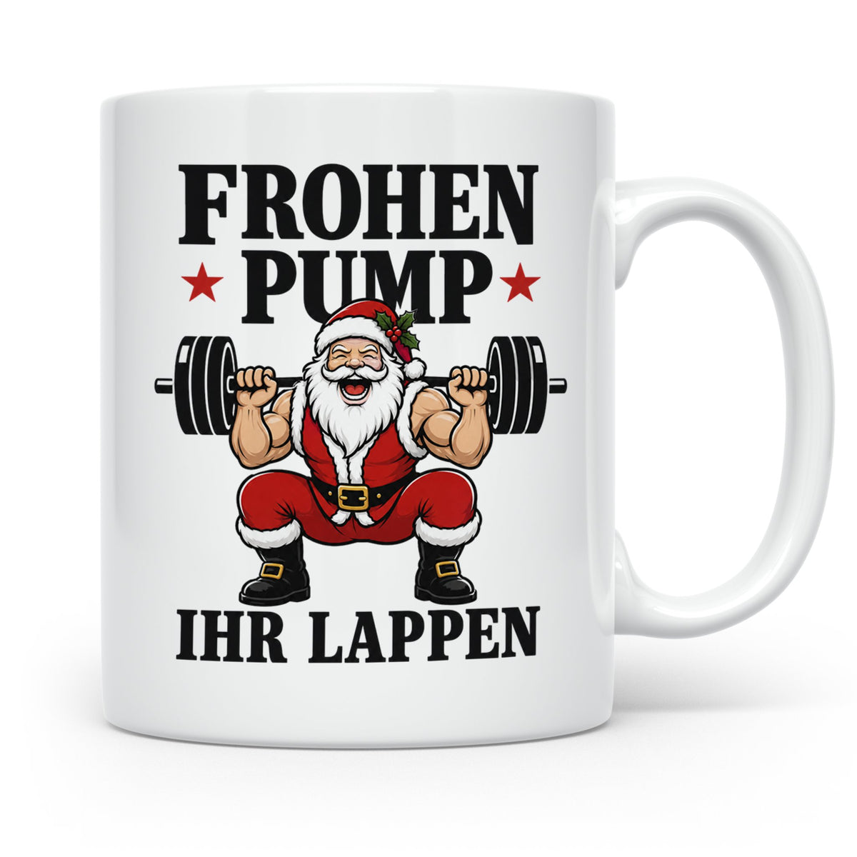 Fitness Tasse Frohen Pump Ihr Lappen lustig Gym Spruch Weihn – Weiß [farbe:weiß]